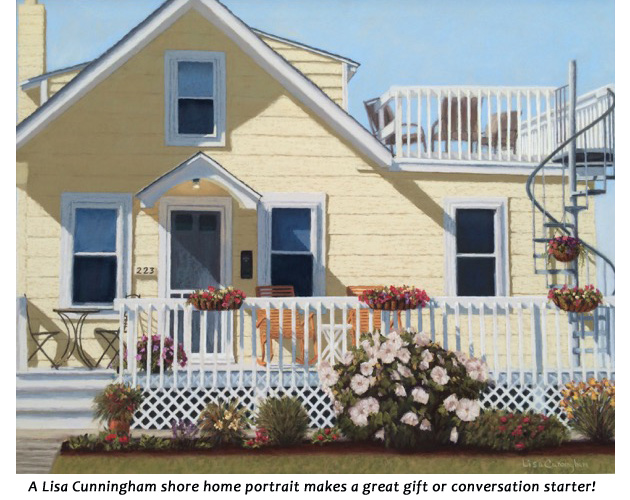 A Lisa Cunningham shore home portrait makes a great gift or conversation starter!